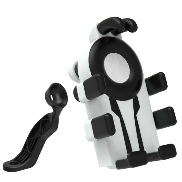 Electric Motorcycle Eight-Armed Fixation Shockproof Phone Mount, Color: Black White Mirror Mounts