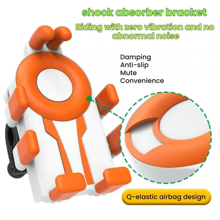 Electric Motorcycle Eight-Armed Fixation Shockproof Phone Mount, Color: All Black Handlebars