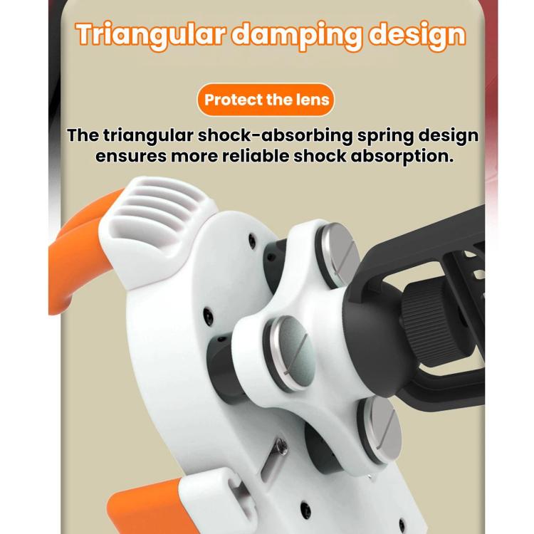 Electric Motorcycle Eight-Armed Fixation Shockproof Phone Mount, Color: Orange White Mirror Mounts