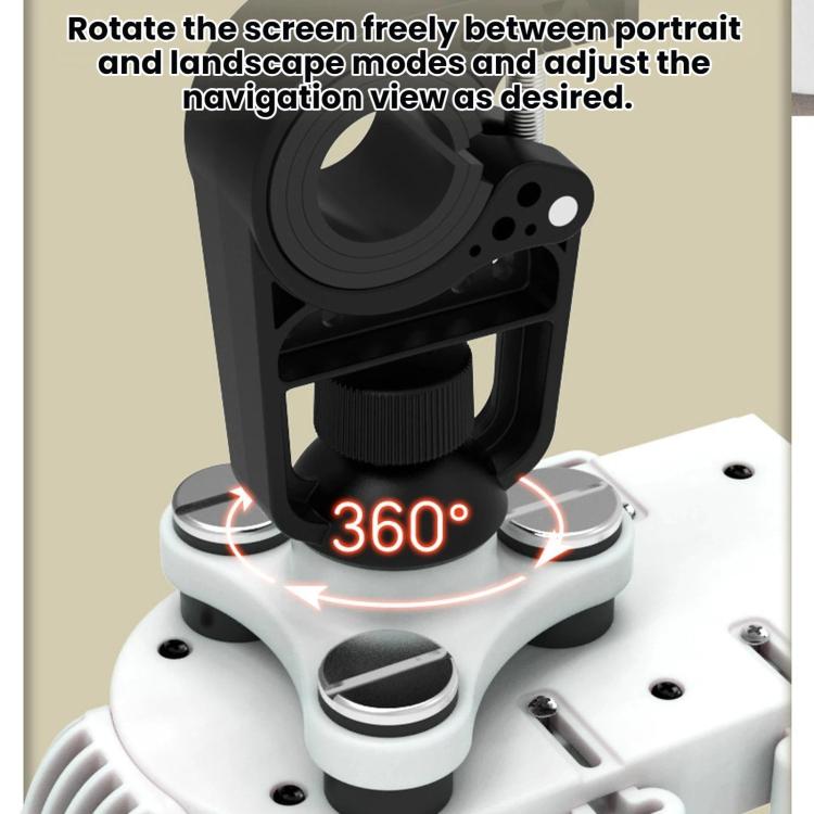 Electric Motorcycle Eight-Armed Fixation Shockproof Phone Mount, Color: Orange White Handlebars