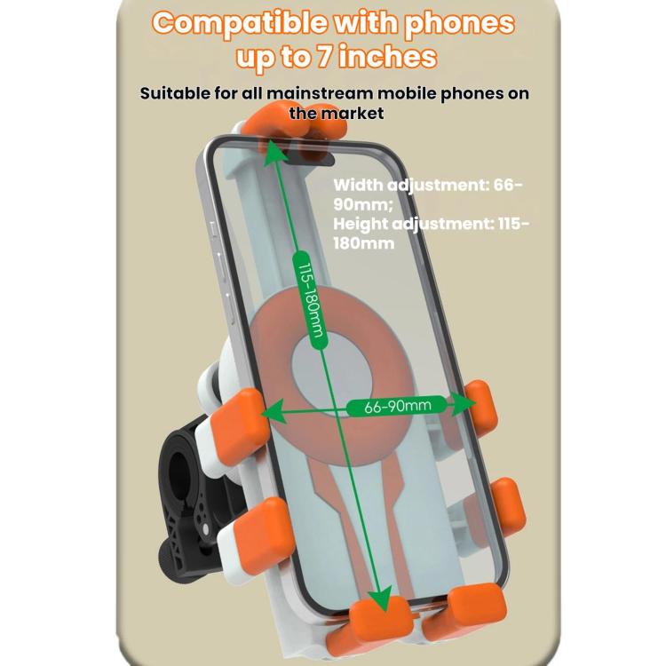 Electric Motorcycle Eight-Armed Fixation Shockproof Phone Mount, Color: All Black Handlebars
