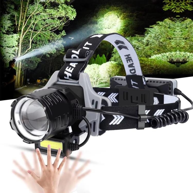 Long-Range Zoom COB High-Sensor Headlamp, LED Headlight For Outdoor Beach Foraging & Night Fishing No Battery