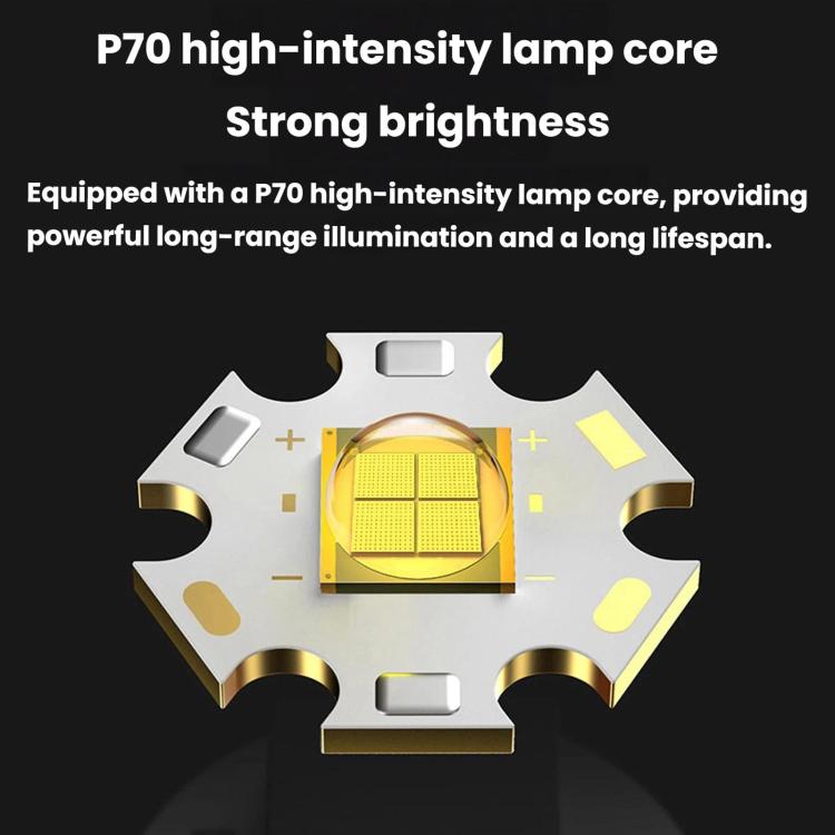 W644 Fixed Focus Long-Range High Beam P70 Headlamp, Multifunctional Aluminum Alloy Head-Mounted Lamp For Outdoor Night Fishing No Battery