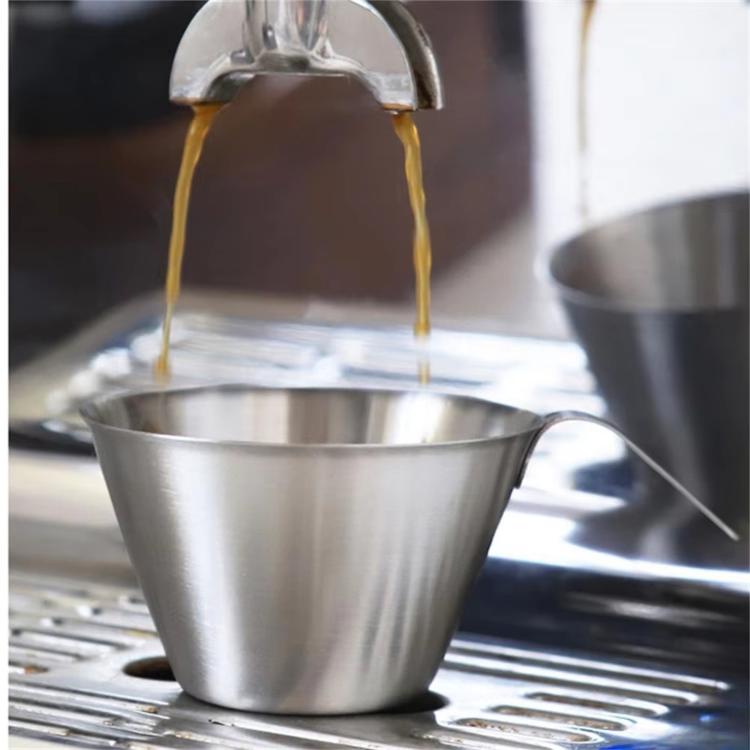 LsCook Thick 304 Stainless Steel 100ml Coffee Brewing Cup With Measurement Markings - Stainless Steel Natural Finish