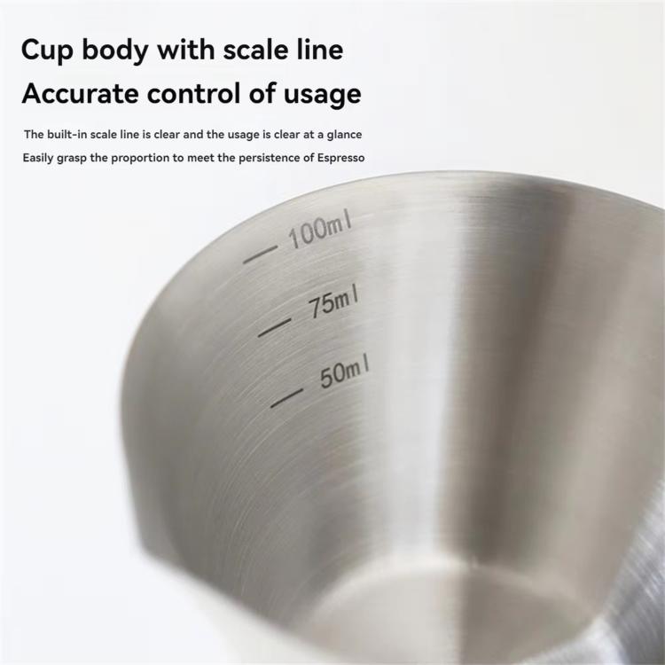 LsCook Thick 304 Stainless Steel 100ml Coffee Brewing Cup With Measurement Markings - Stainless Steel Natural Finish