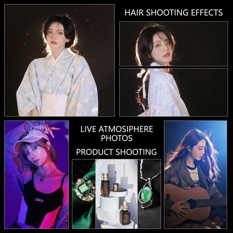 DENGWEI 50W COB LED Hair Light For Live Streaming, Bi-Color 3000K-6500K Studio Spotlight With Adjustable Focus EU Plug