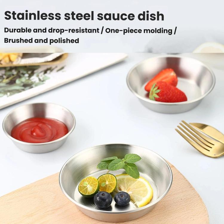 LsCook 8cm 304 Stainless Steel Sauce Dish Round Multi-Purpose Serving Dish - Matt