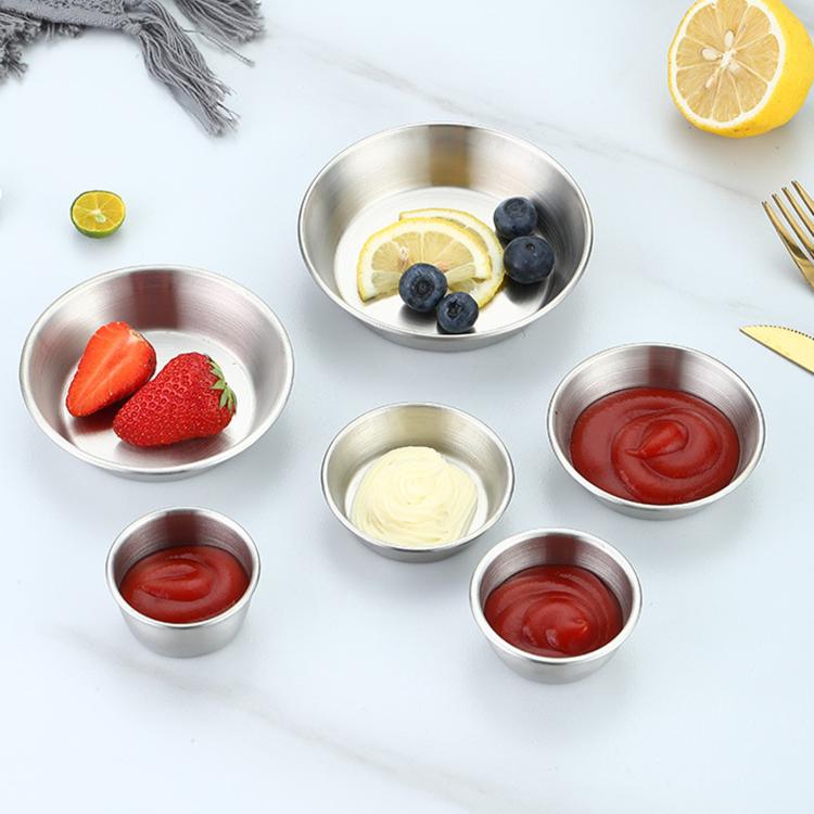 LsCook 8cm 304 Stainless Steel Sauce Dish Round Multi-Purpose Serving Dish - Matt