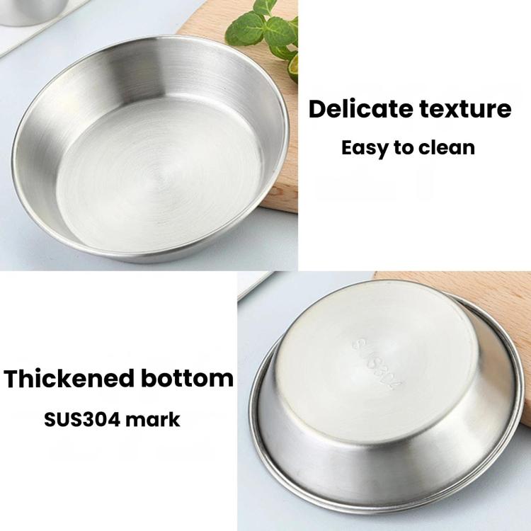 LsCook 8cm 304 Stainless Steel Sauce Dish Round Multi-Purpose Serving Dish - Matt