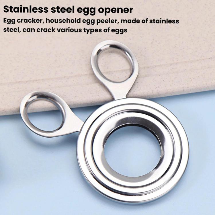 LsCook Stainless Steel Egg Cracker Handheld Household Egg Peeler