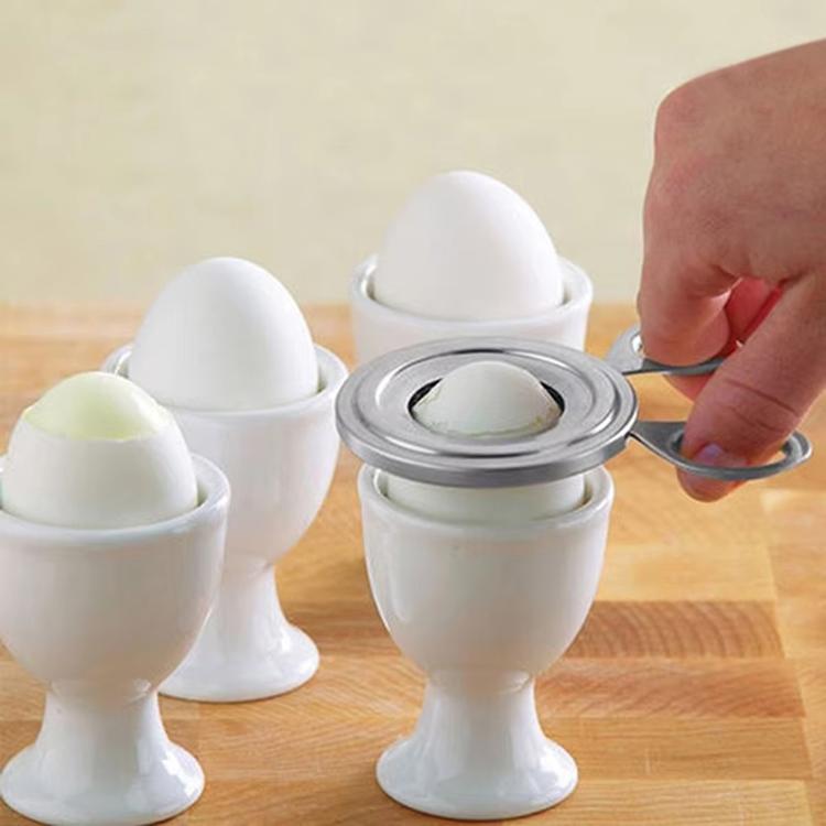 LsCook Stainless Steel Egg Cracker Handheld Household Egg Peeler