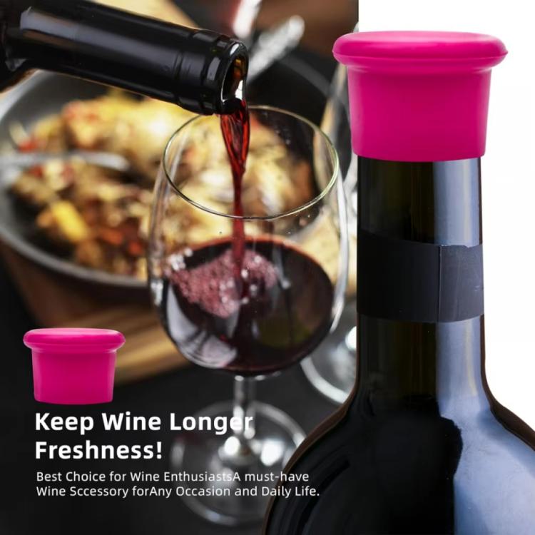 LsCook 6pcs /Pack Food-grade Silicone Wine Bottle Protective Freshness Cap Leak-proof Silicone Stopper - 6 Colors