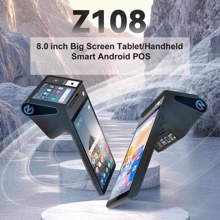 Z108 Android Handheld POS Cash Register, Dual-Screen Touch Scanning Payment Device For Supermarket & Restaurant 3.9 inch EU Plug