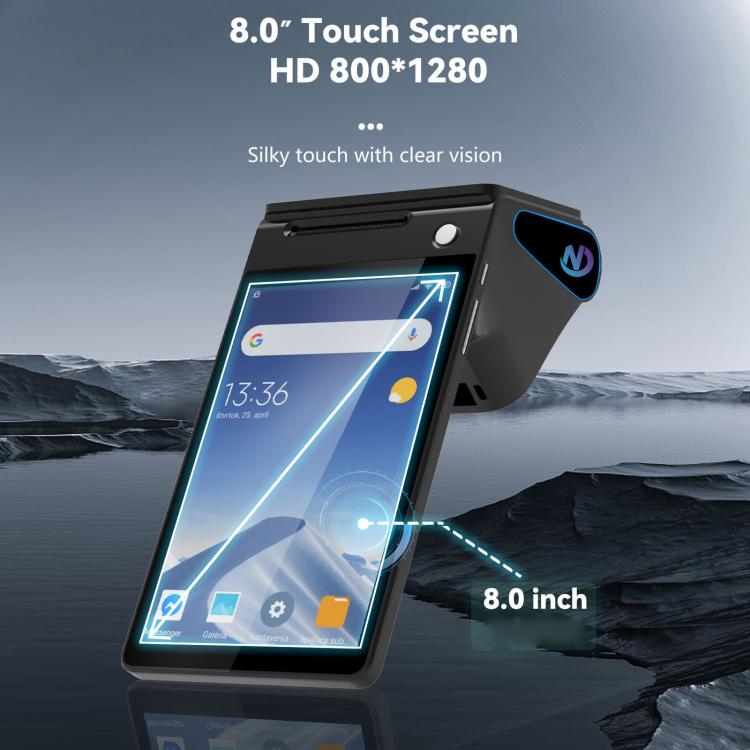Z108 Android Handheld POS Cash Register, Dual-Screen Touch Scanning Payment Device For Supermarket & Restaurant 3.9 inch EU Plug