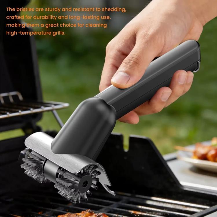 Standard Stainless Steel Wire Electric Grill Brush Cleaning Grill Hard-Bristle Brush Tool - Black
