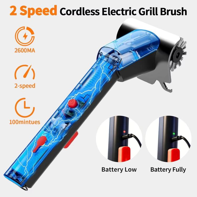 Standard Stainless Steel Wire Electric Grill Brush Cleaning Grill Hard-Bristle Brush Tool - Black