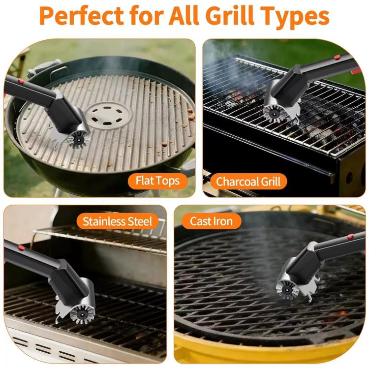 Standard Stainless Steel Wire Electric Grill Brush Cleaning Grill Hard-Bristle Brush Tool - Black
