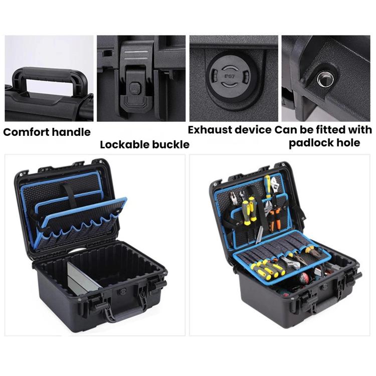 Waterproof Shockproof Portable Electrical Repair Toolbox, Color: Small Black