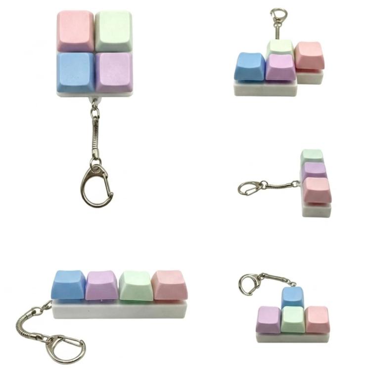 Decompress Stress Tetris Keypad Keychain