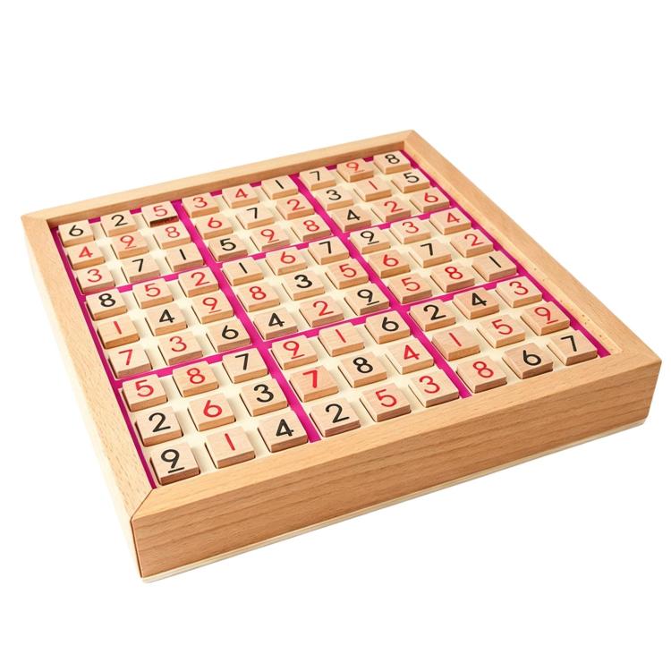 Wooden Number Place 9x9 Grid Game Board, Educational Tabletop Game For Kids & Adults To Cultivate Logical Thinking