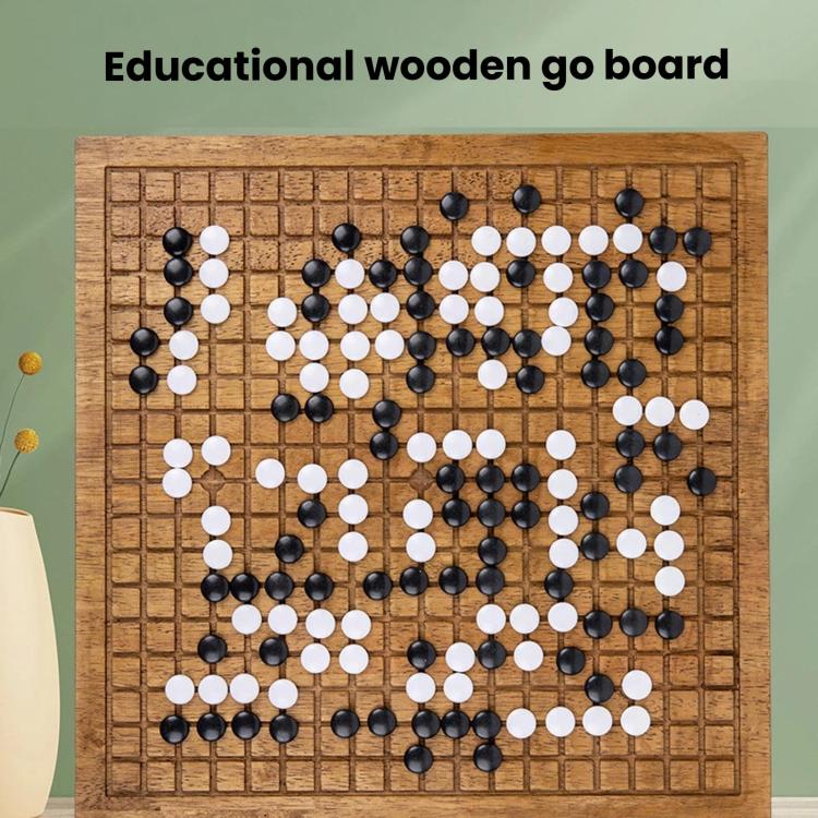 Go Board & Stones Set With Storage Jar, Gomoku Educational Puzzle Toy, Spec: Solid Wood