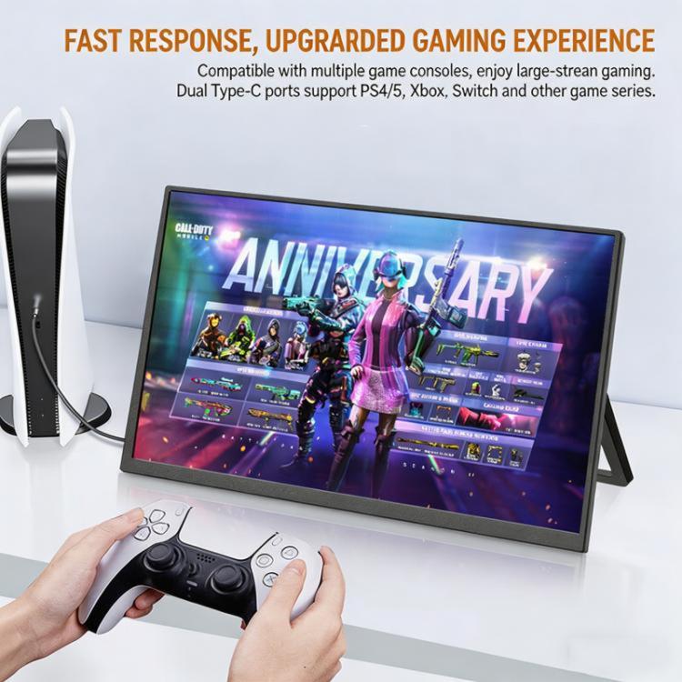 15.6 Inch 2K Portable Monitor With Touchscreen, 165Hz/144Hz Gaming Monitor 2560x1440 QHD IPS Screen, 10-Point Capacitive Touch, Built-In Kickstand