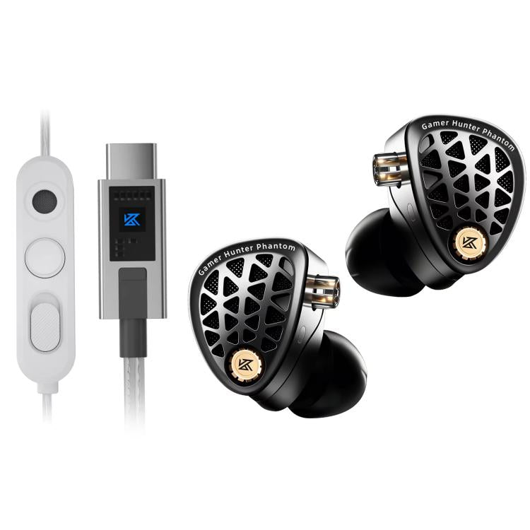 KZ Phantom Hi-Fi-grade Audio Gaming 1.2m Wired Earphones, Spec: Type-C Sound Card