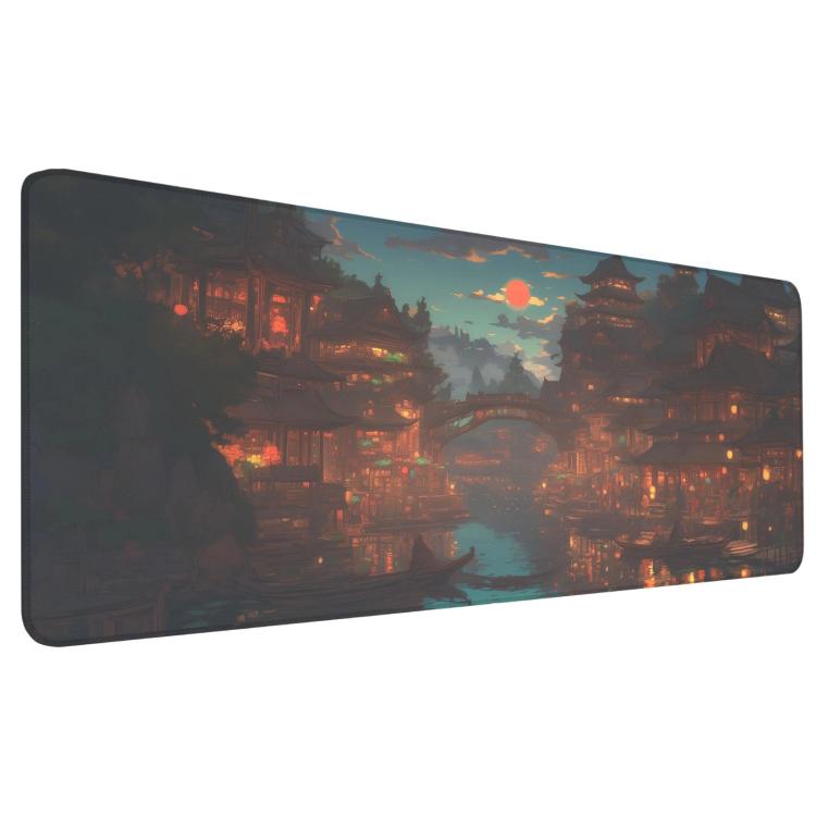 Stain-Resistant Ancient Landscape Mouse Pad, E-Sports Gaming Keyboard Desk Mat, Size: 30 x 80 x 0.3cm