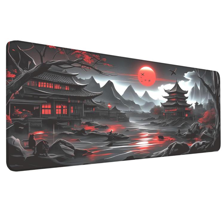 Stain-Resistant Ancient Landscape Mouse Pad, E-Sports Gaming Keyboard Desk Mat, Size: 30 x 80 x 0.3cm