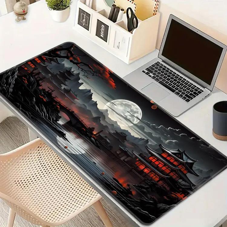 Stain-Resistant Ancient Landscape Mouse Pad, E-Sports Gaming Keyboard Desk Mat, Size: 30 x 60 x 0.3cm