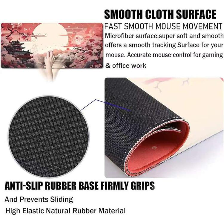 Stain-Resistant Ancient Landscape Mouse Pad, E-Sports Gaming Keyboard Desk Mat, Size: 30 x 80 x 0.3cm