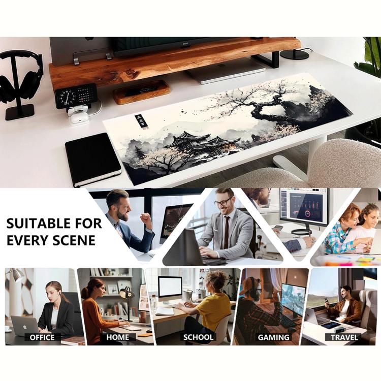Stain-Resistant Ancient Landscape Mouse Pad, E-Sports Gaming Keyboard Desk Mat, Size: 30 x 70 x 0.2cm
