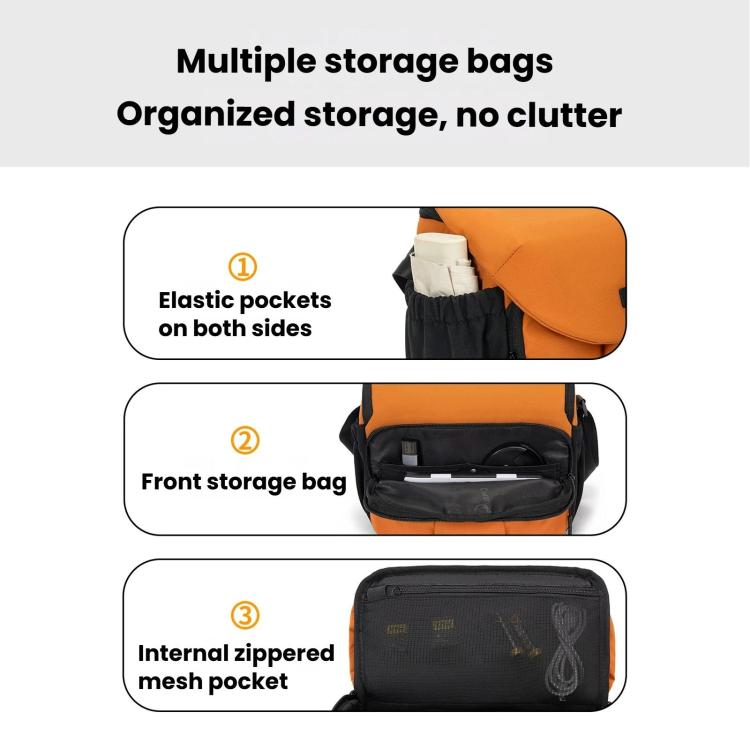 Cwatcun D294 Large Capacity Casual Shoulder Bag DSLR Camera Bag, Color: Orange Medium