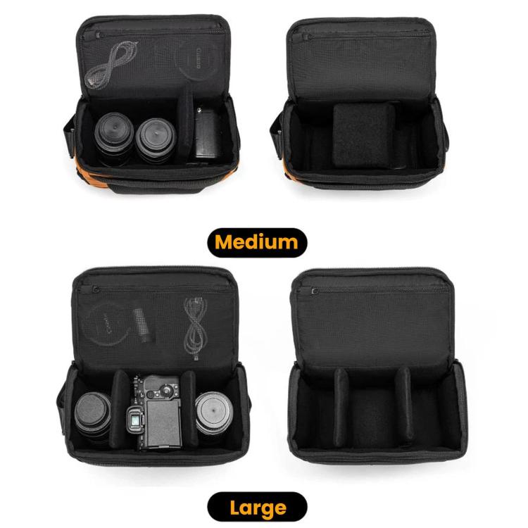 Cwatcun D294 Large Capacity Casual Shoulder Bag DSLR Camera Bag, Color: Black Medium