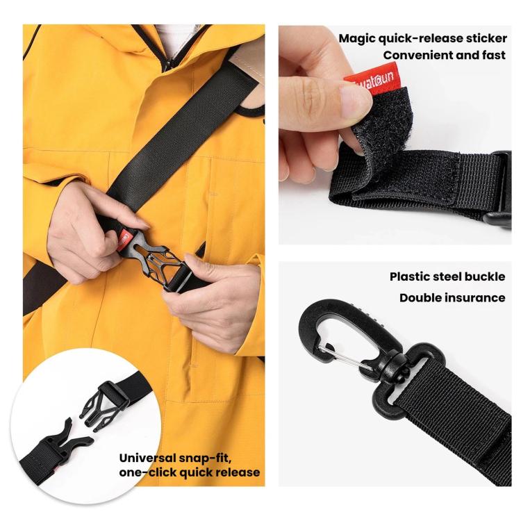 Cwatcun D308 Anti-Fall Three-Point Back Support Strap Universal Quick-Release Stable Non-Slip Strap
