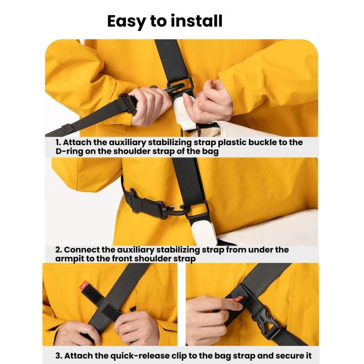 Cwatcun D308 Anti-Fall Three-Point Back Support Strap Universal Quick-Release Stable Non-Slip Strap