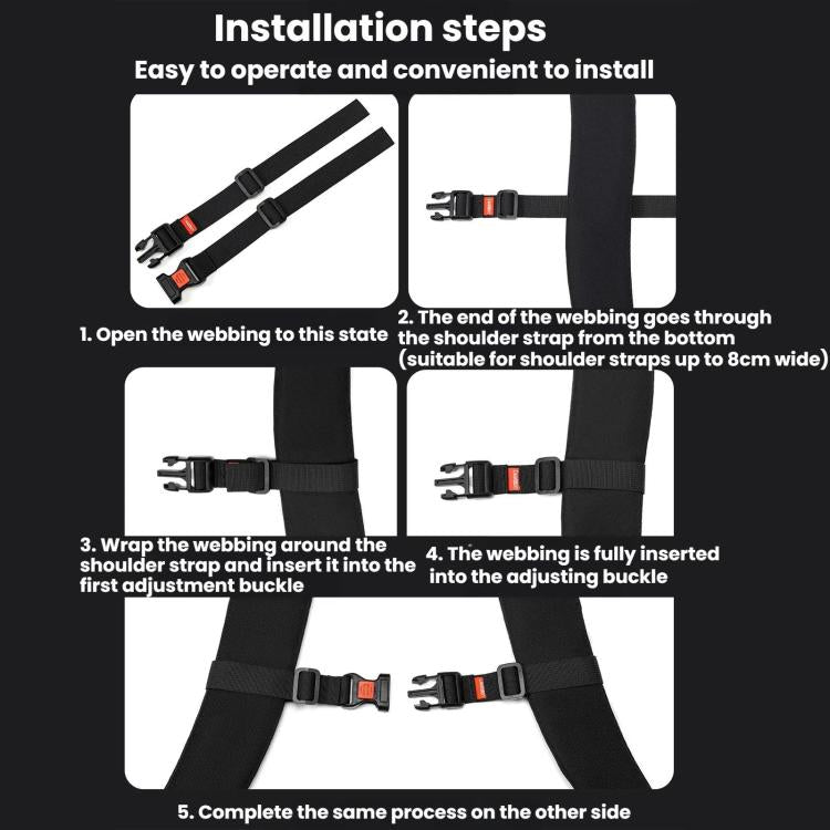 Cwatcun D307 Backpack Fixing Strap Chest Load-Reducing Strap Portable Quick-Release Camera Bag Universal Accessory