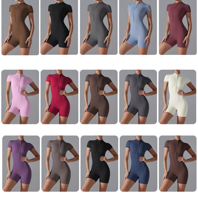 Dance Fitness Tight Zipper Yoga Bodysuit, Size: XL