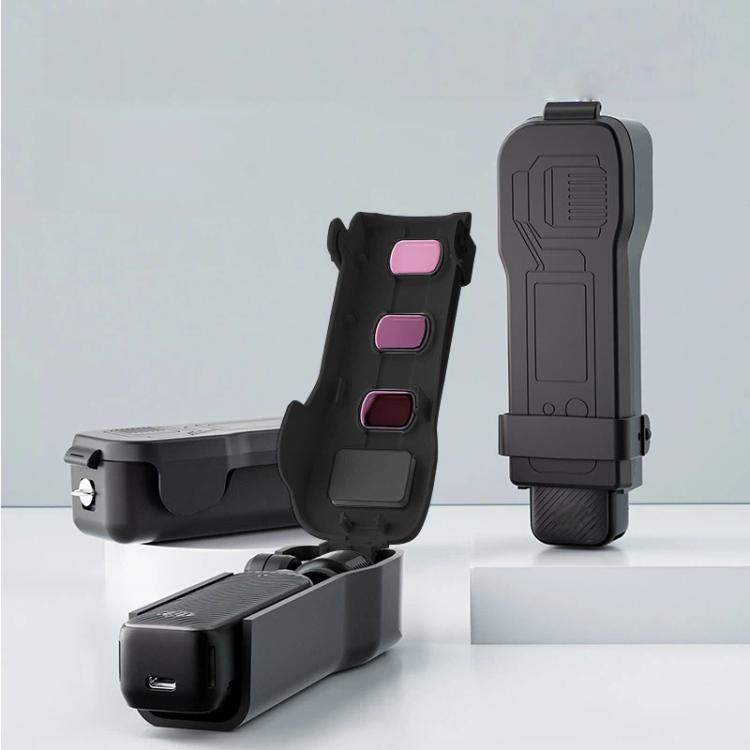 For DJI Osmo Pocket 3 Gimbal Protector Hard Case with Integrated 3 Filter Storage Scratch-Resistant Cover - Black