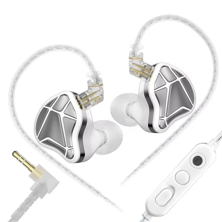 KZ Axas FPS 1.2m Wired Gaming Earphones, Color: 3.5mm With Mic White