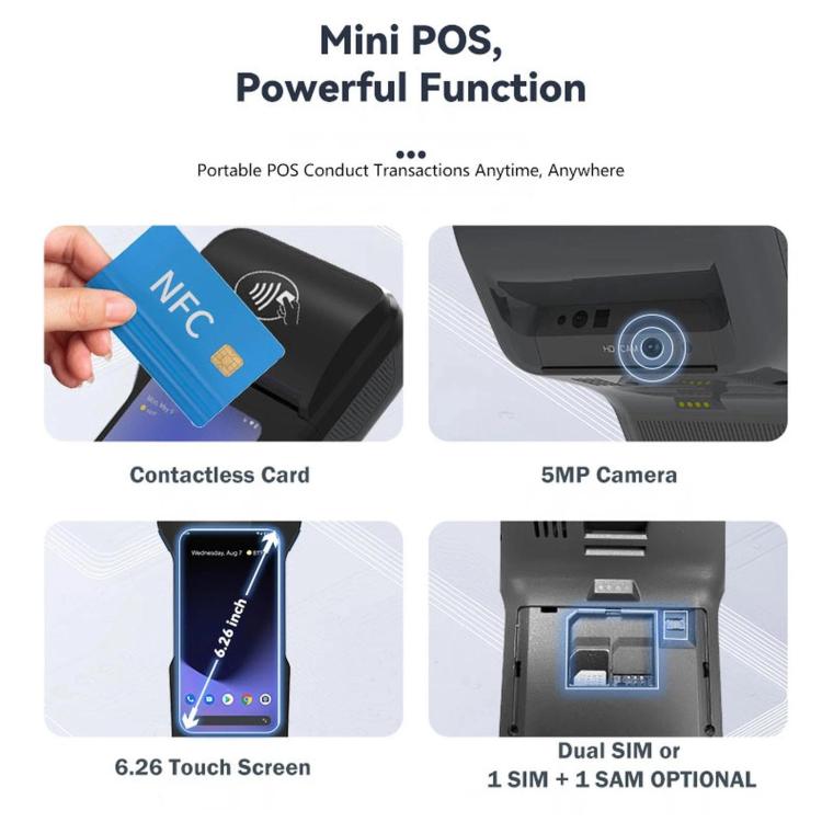Z93 Mobile Handheld POS Machine, Smart Android Payment Terminal For Restaurant & Parking Lot