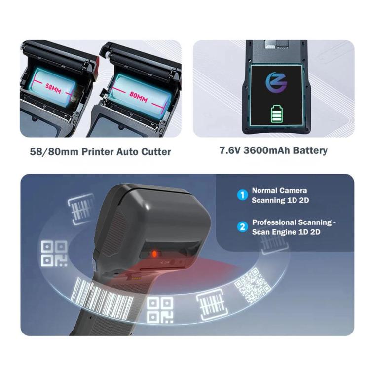 Z93 Mobile Handheld POS Machine, Smart Android Payment Terminal For Restaurant & Parking Lot