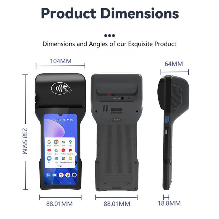 Z93 Mobile Handheld POS Machine, Smart Android Payment Terminal For Restaurant & Parking Lot