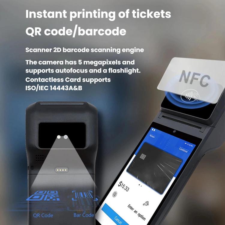 Z92 Smart Handheld Mobile Cash Register With Receipt Thermal Printing, Multi-Payment POS Terminal