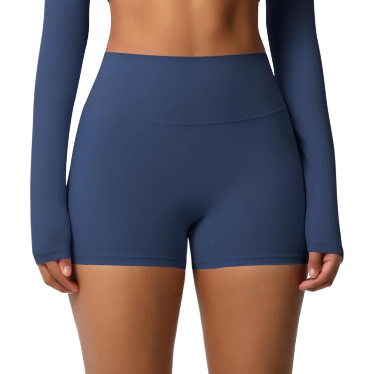 Double-Sided Brushed High-Waisted Tight-Fitting Fitness Yoga Shorts, Size: S