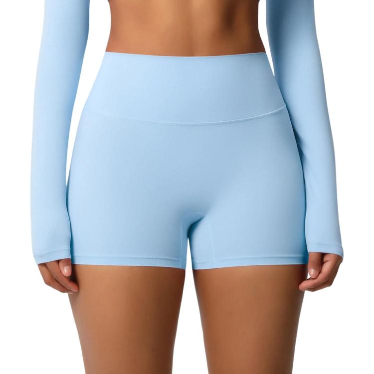 Double-Sided Brushed High-Waisted Tight-Fitting Fitness Yoga Shorts, Size: S
