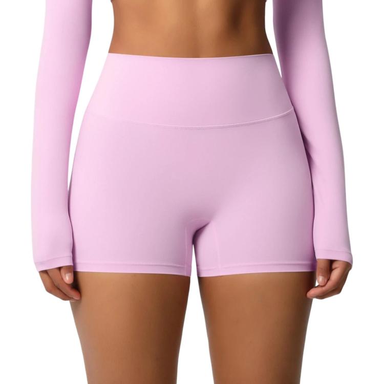 Double-Sided Brushed High-Waisted Tight-Fitting Fitness Yoga Shorts, Size: S