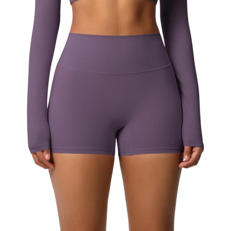 Double-Sided Brushed High-Waisted Tight-Fitting Fitness Yoga Shorts, Size: S