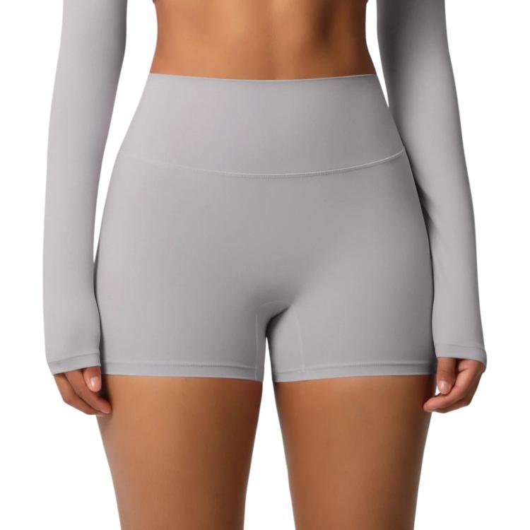 Double-Sided Brushed High-Waisted Tight-Fitting Fitness Yoga Shorts, Size: M