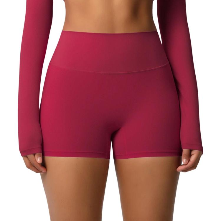 Double-Sided Brushed High-Waisted Tight-Fitting Fitness Yoga Shorts, Size: M